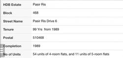 Blk 468 Pasir Ris Drive 6 (Pasir Ris), HDB 4 Rooms #127416992